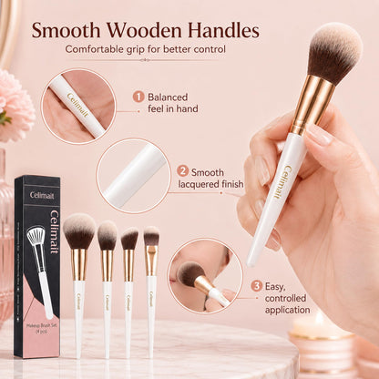 Celimait Makeup Brush Set with Case, Soft Synthetic Bristles