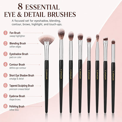 Celimait Makeup Brush Set with Case, Soft Synthetic Bristles