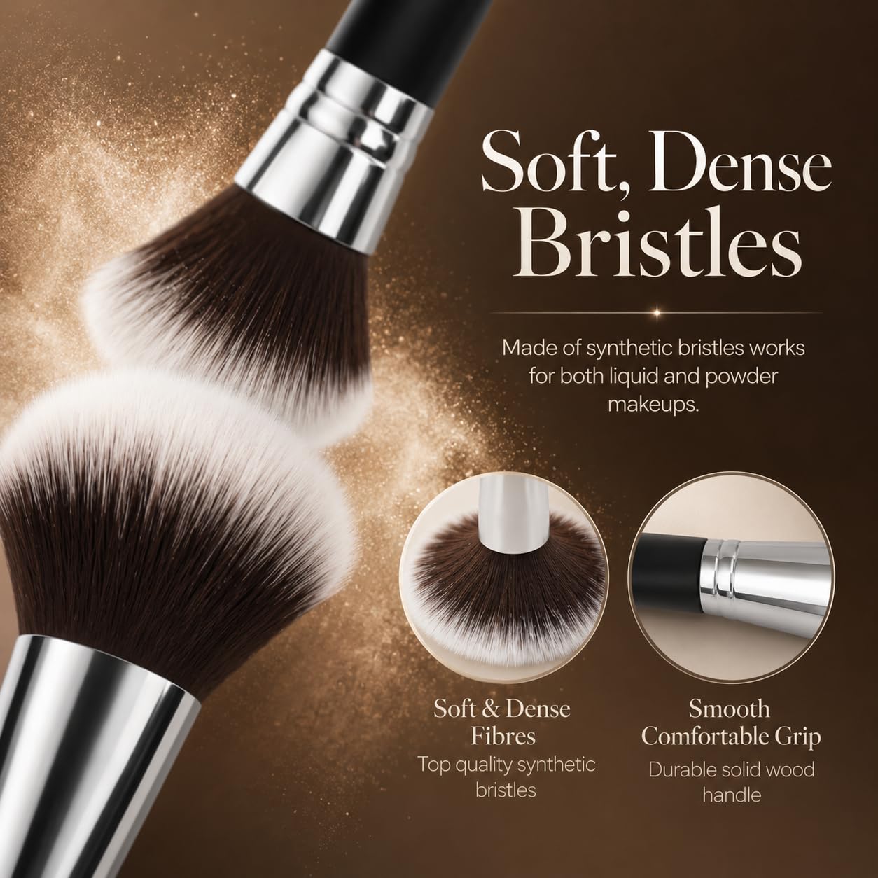Makeup Brushes Set Professional & Beginner Friendly with Uniquely Designed Case, Soft Synthetic Bristles for Foundation Contour Blush Concealer Highlight Blending Eyeshadow, 12Pcs(Dark White)