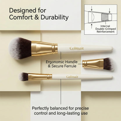 Celimait Makeup Brush Set with Case, Soft Synthetic Bristles