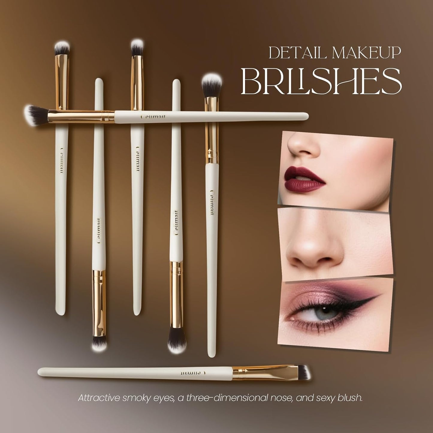 Makeup Brushes Set Professional & Beginner Friendly with Uniquely Designed Case, Soft Synthetic Bristles for Foundation Contour Blush Concealer Highlight Blending Eyeshadow, 12Pcs(Dark White)