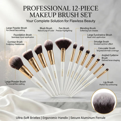Celimait Makeup Brush Set with Case, Soft Synthetic Bristles