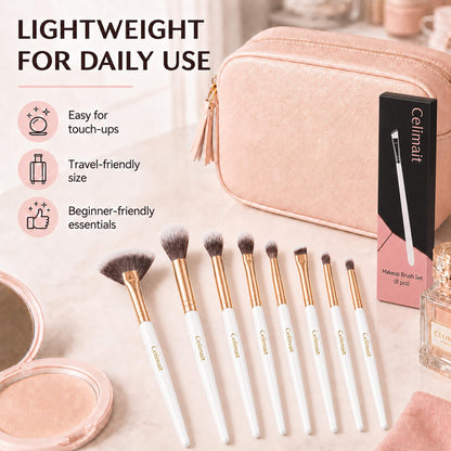 Celimait Makeup Brush Set with Case, Soft Synthetic Bristles