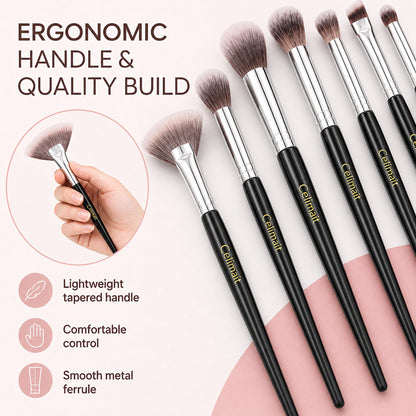Celimait Makeup Brush Set with Case, Soft Synthetic Bristles